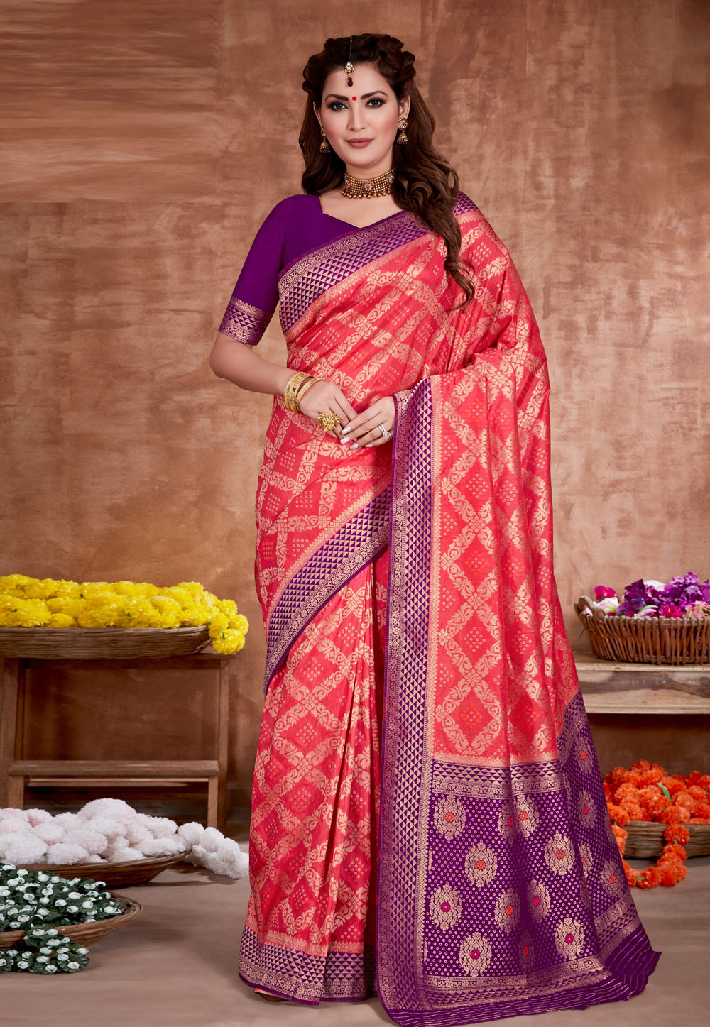 Pink Art Silk Saree With Blouse 223164
