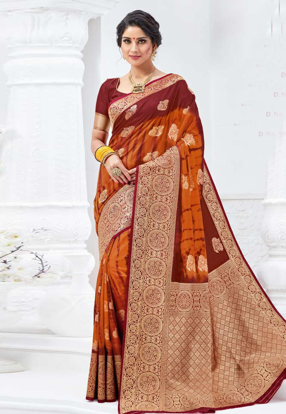 Orange Bhagalpuri Silk Festival Wear Saree 210244