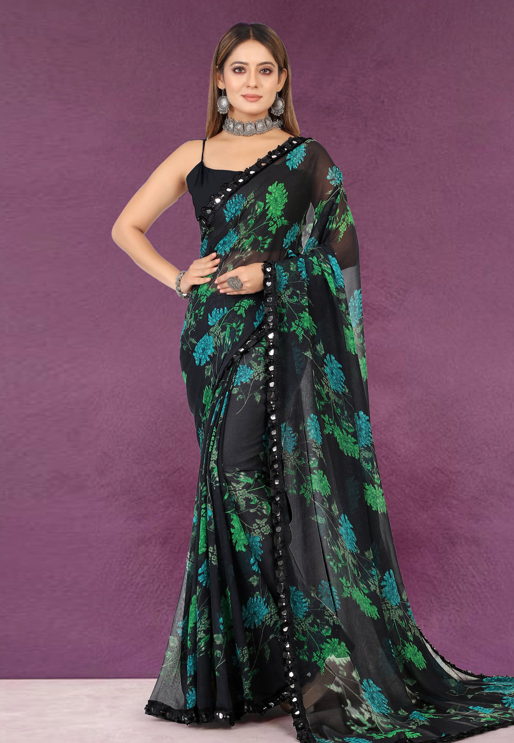 Black Georgette Saree With Blouse 268747