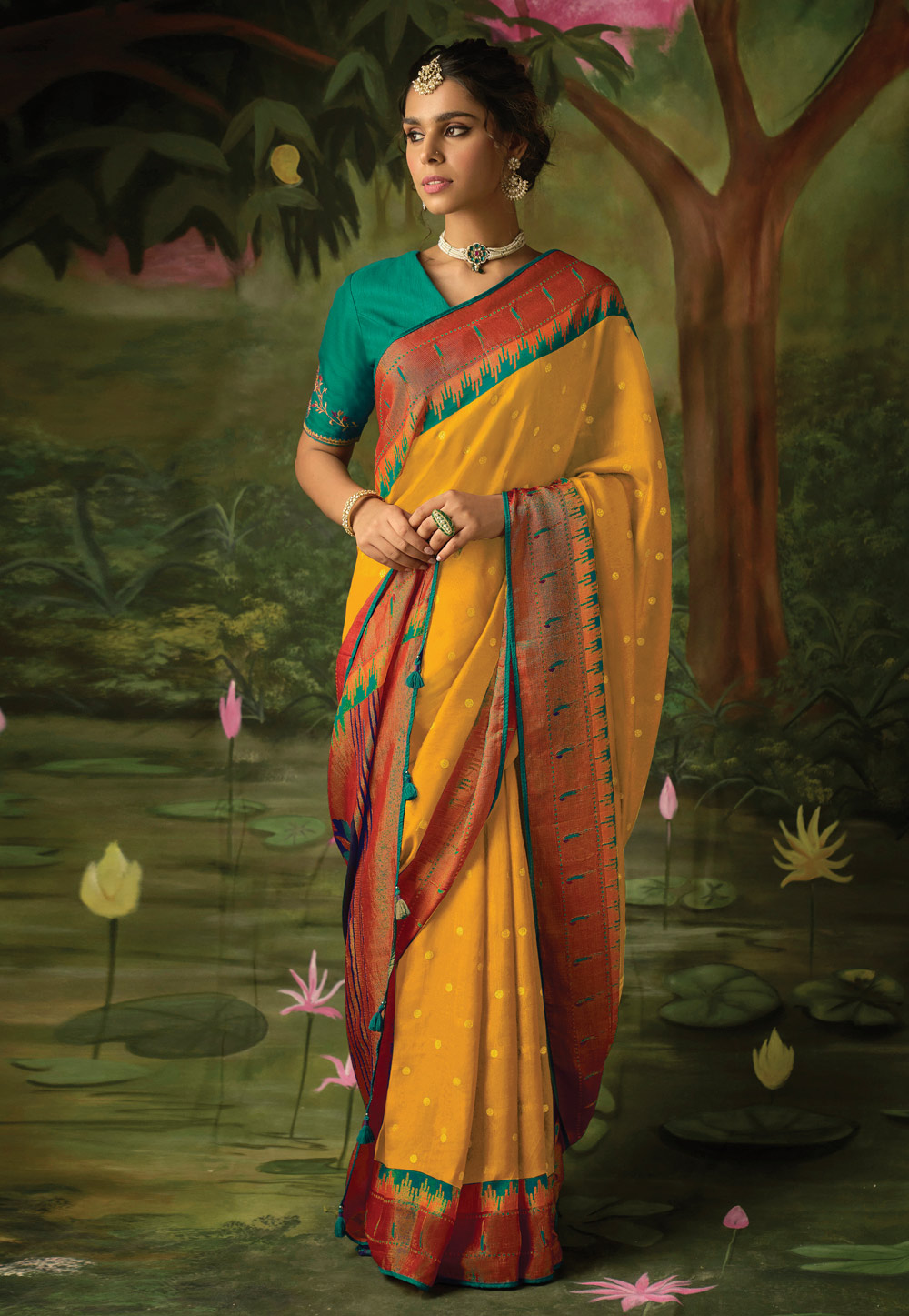 Yellow Brasso Saree With Blouse 250855