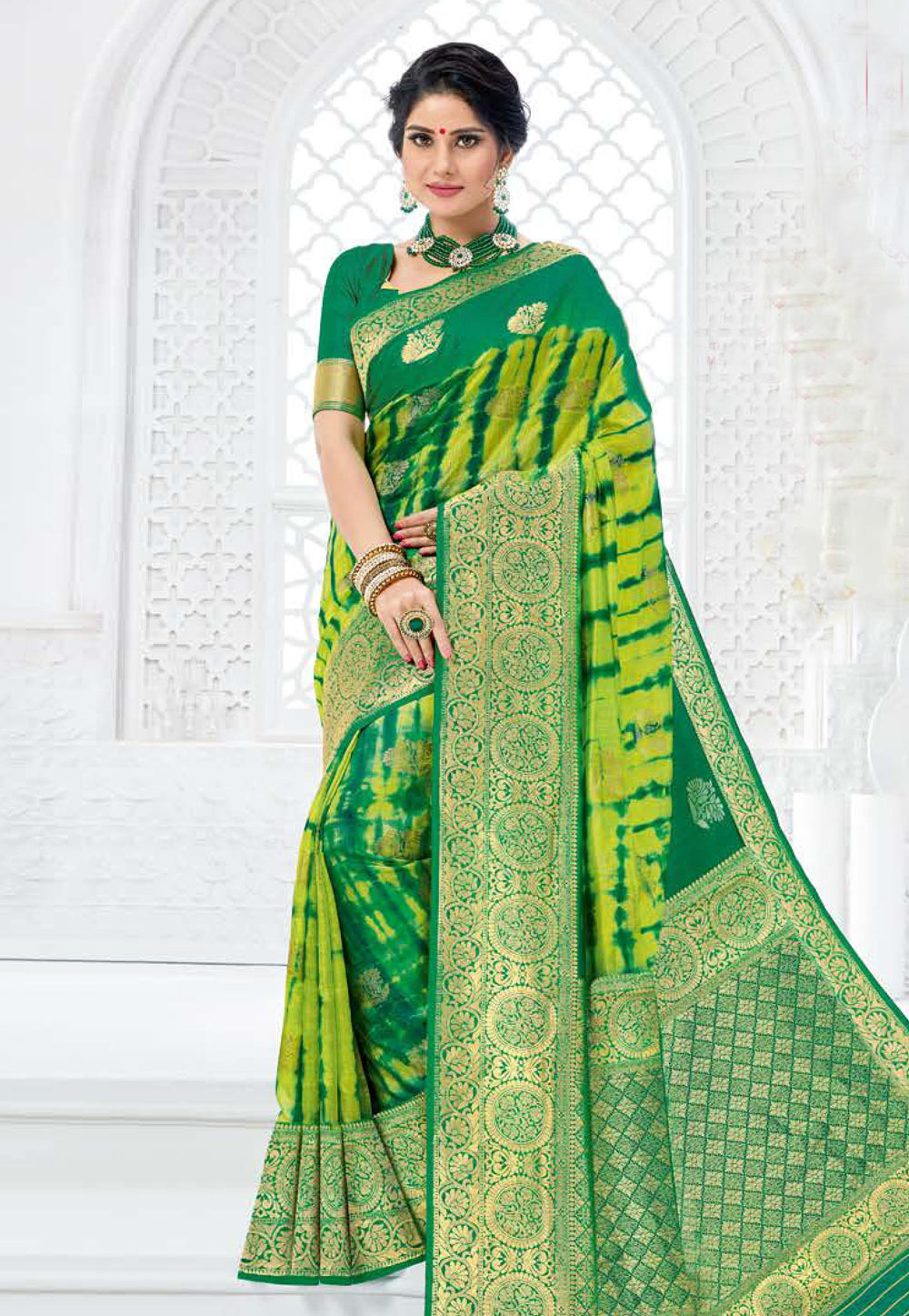 Green Bhagalpuri Silk Saree With Blouse 210245