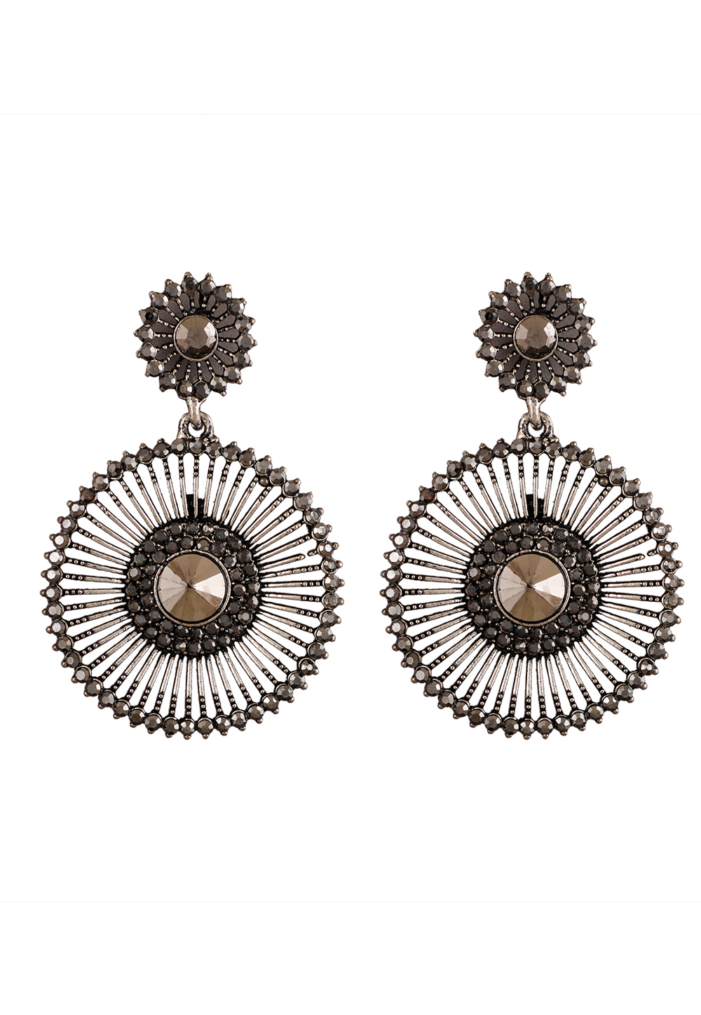Silver Alloy Kundan Earrings 254569