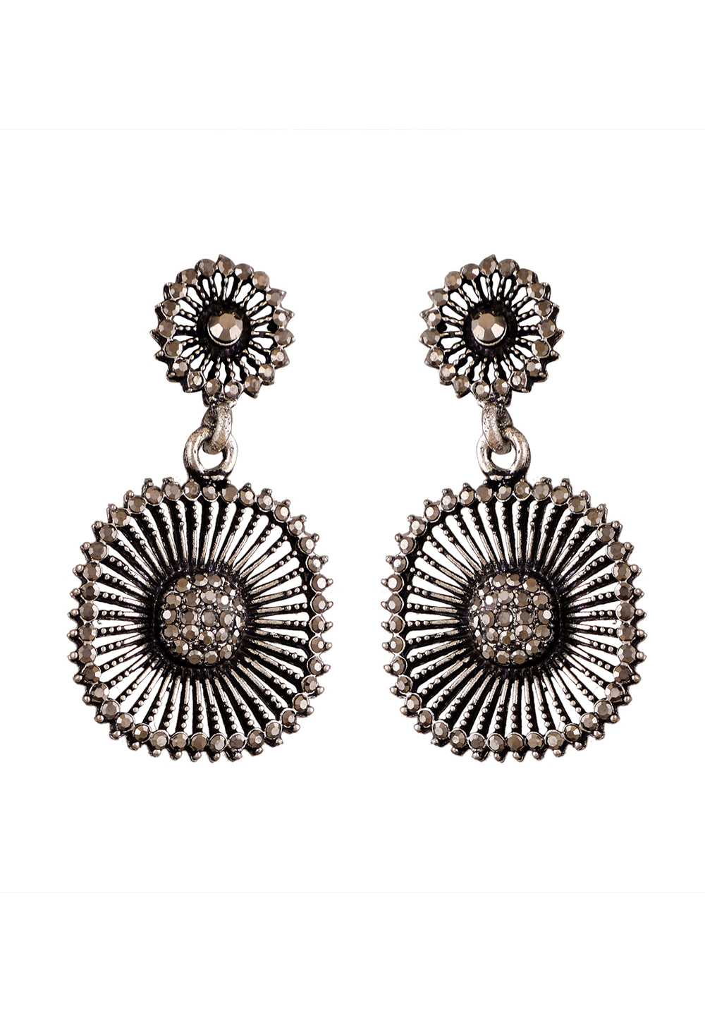 Silver Alloy Kundan Earrings 254575