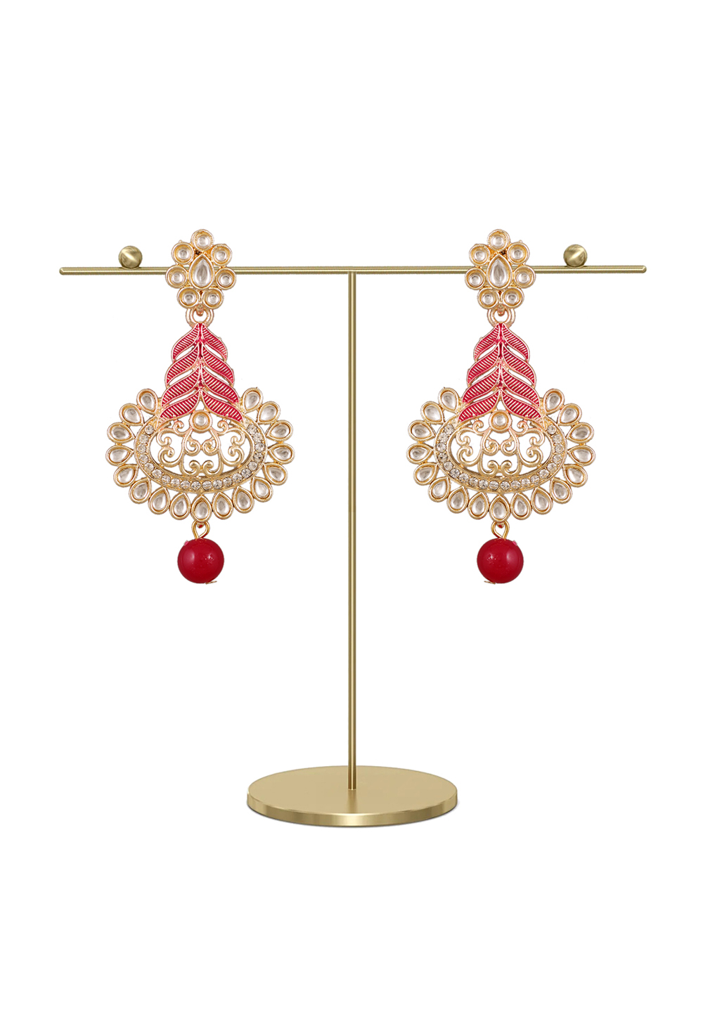 Red Zinc Pearl Earrings 247165