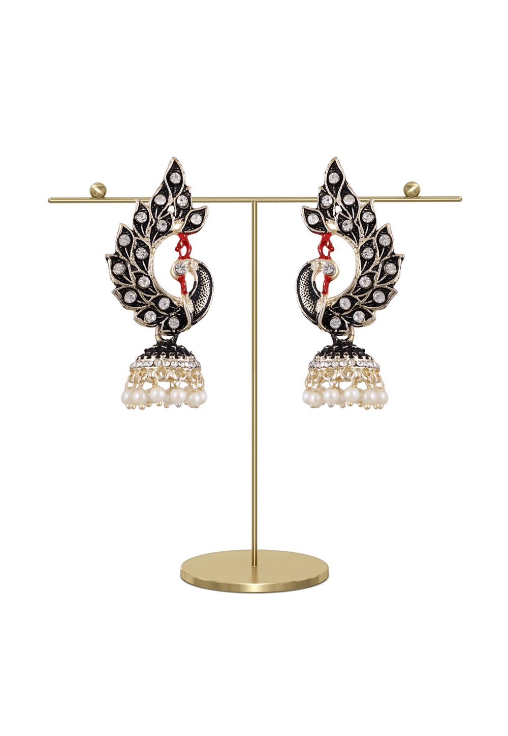 Black Zinc Pearl Earrings 247200