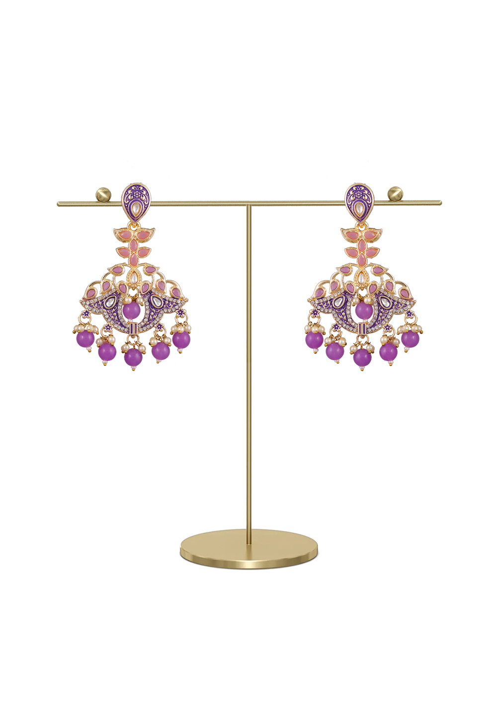 Purple Zinc Pearl Earrings 247449