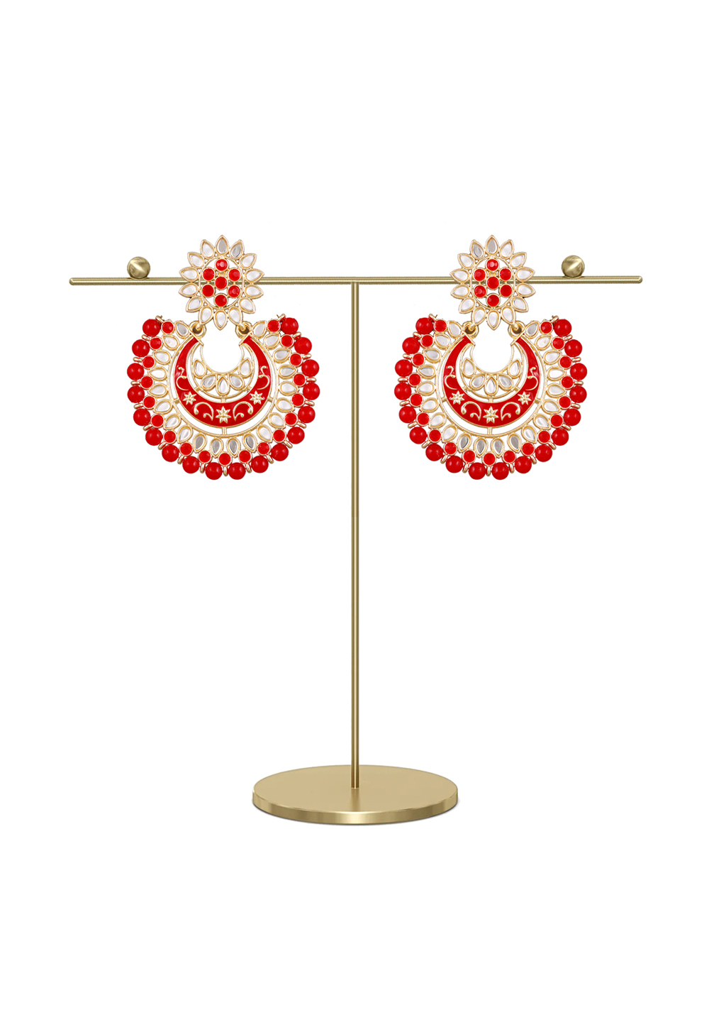 Red Zinc Pearl Earrings 249122