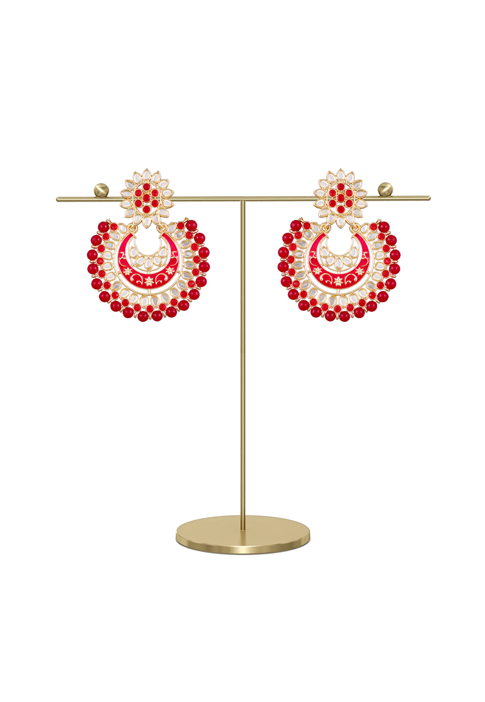 Red Zinc Pearl Earrings 249123