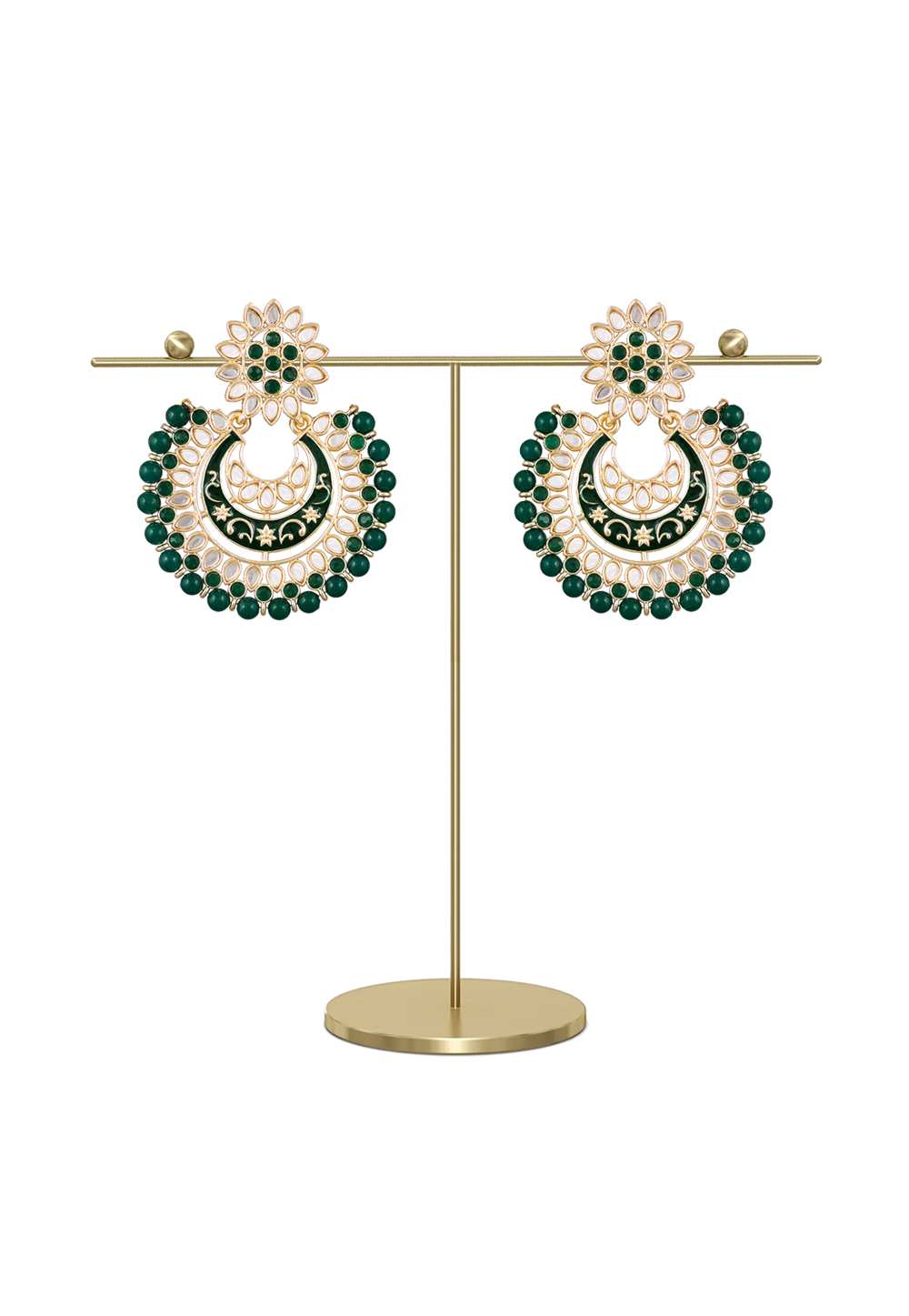 Green Zinc Pearl Earrings 249125