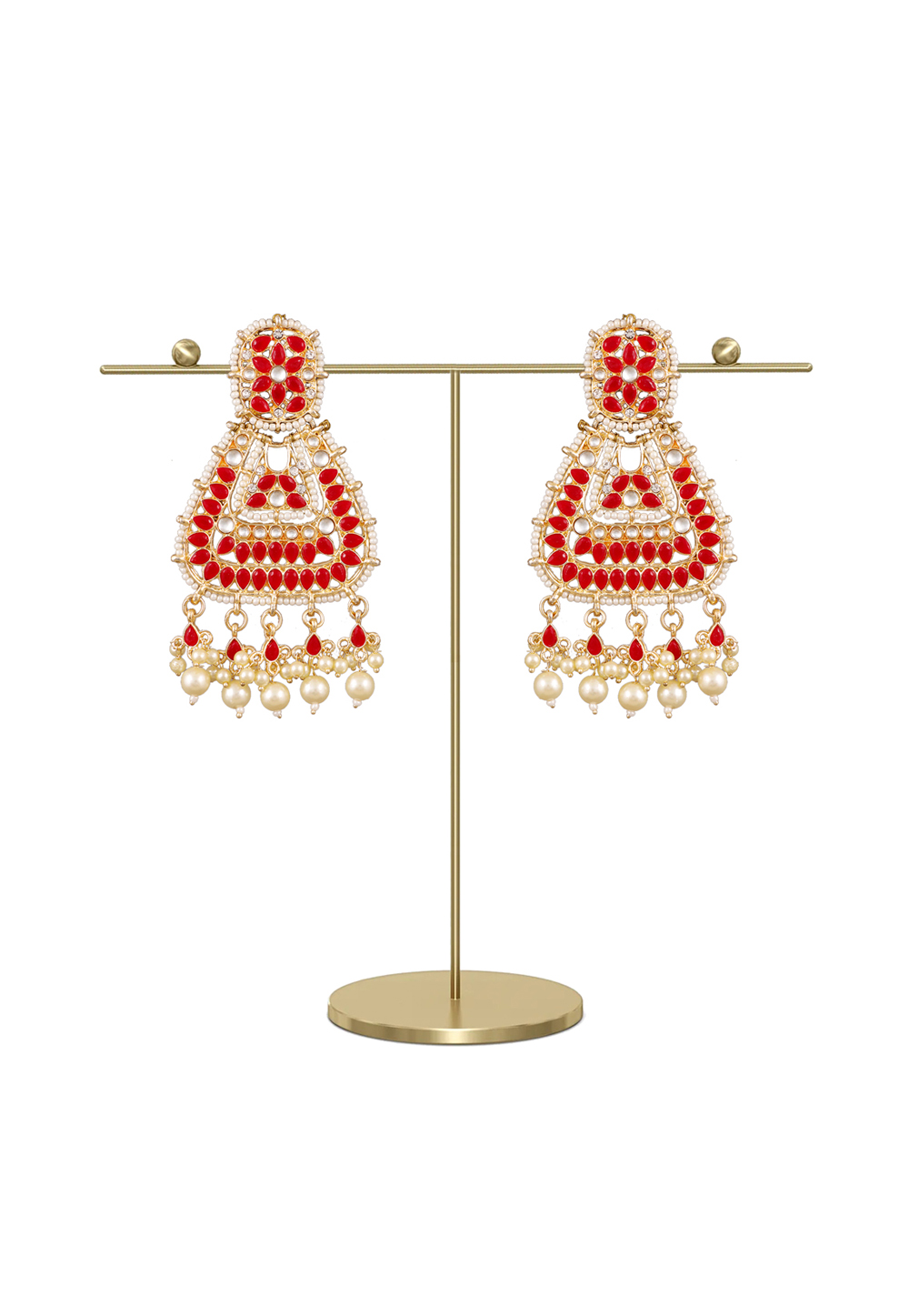 Red Zinc Pearl Earrings 249135
