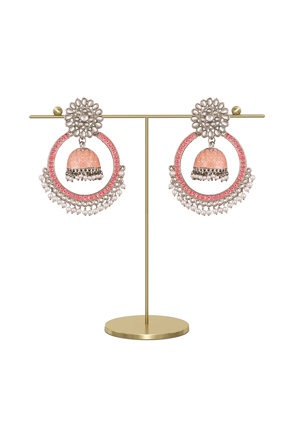 Pink Zinc Pearl Earrings 249137