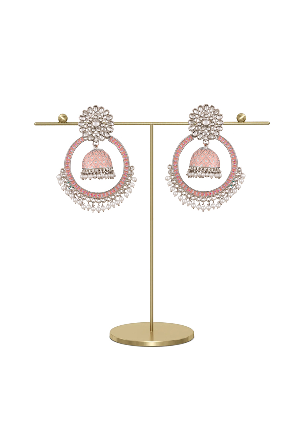 Pink Zinc Pearl Earrings 249141
