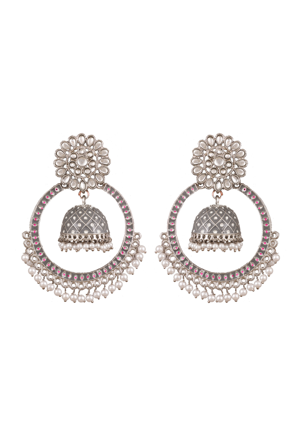 Grey Zinc Pearl Earrings 249430