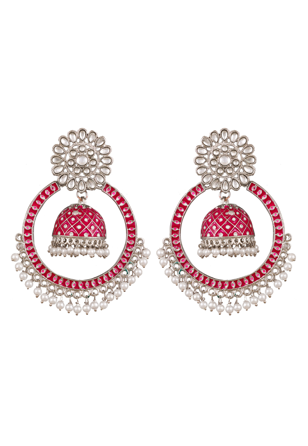 Red Zinc Pearl Earrings 249435