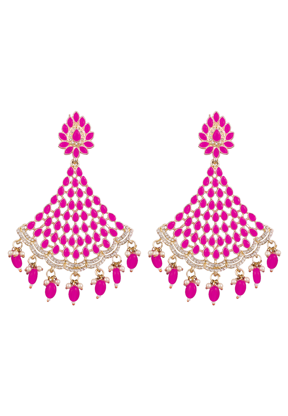 Pink Zinc Pearl Earrings 249439
