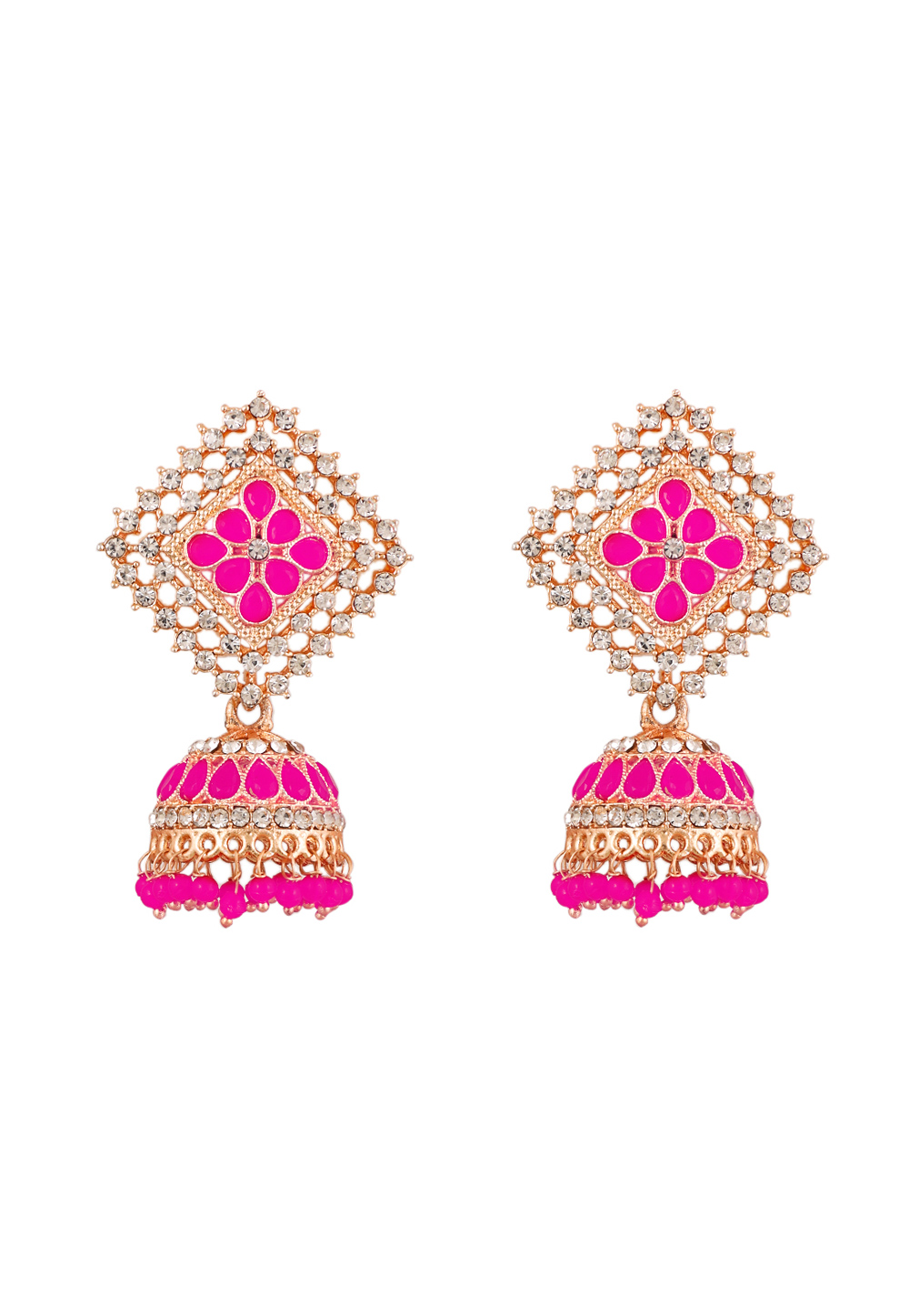 Pink Zinc Pearl Earrings 249455