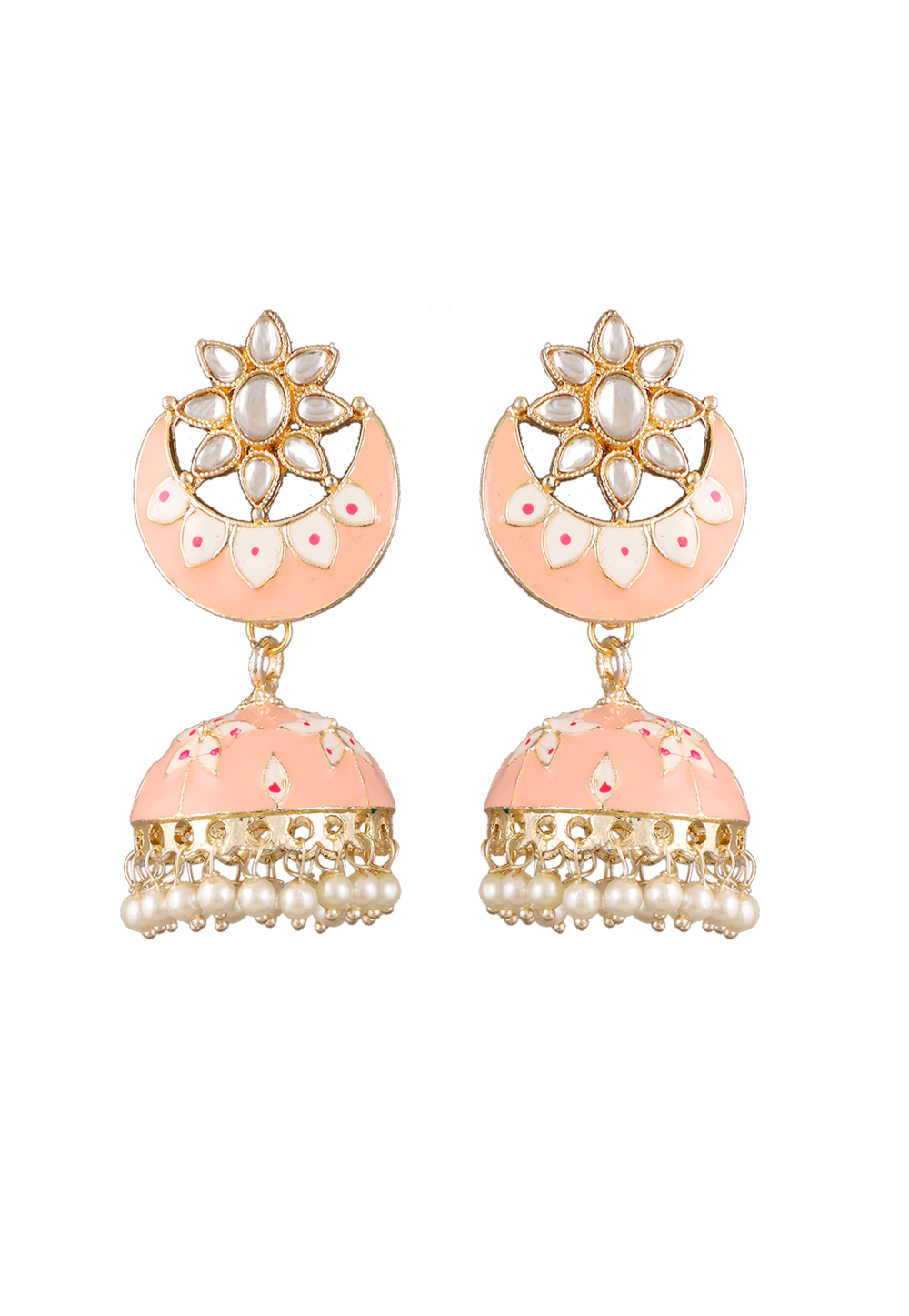 Peach Zinc Pearl Earrings 251346