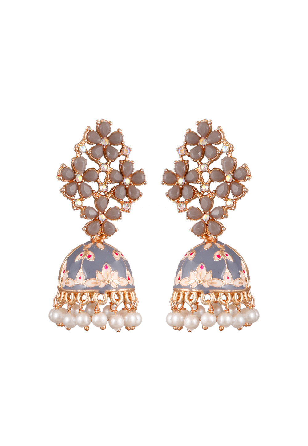 Grey Zinc Pearl Earrings 251359