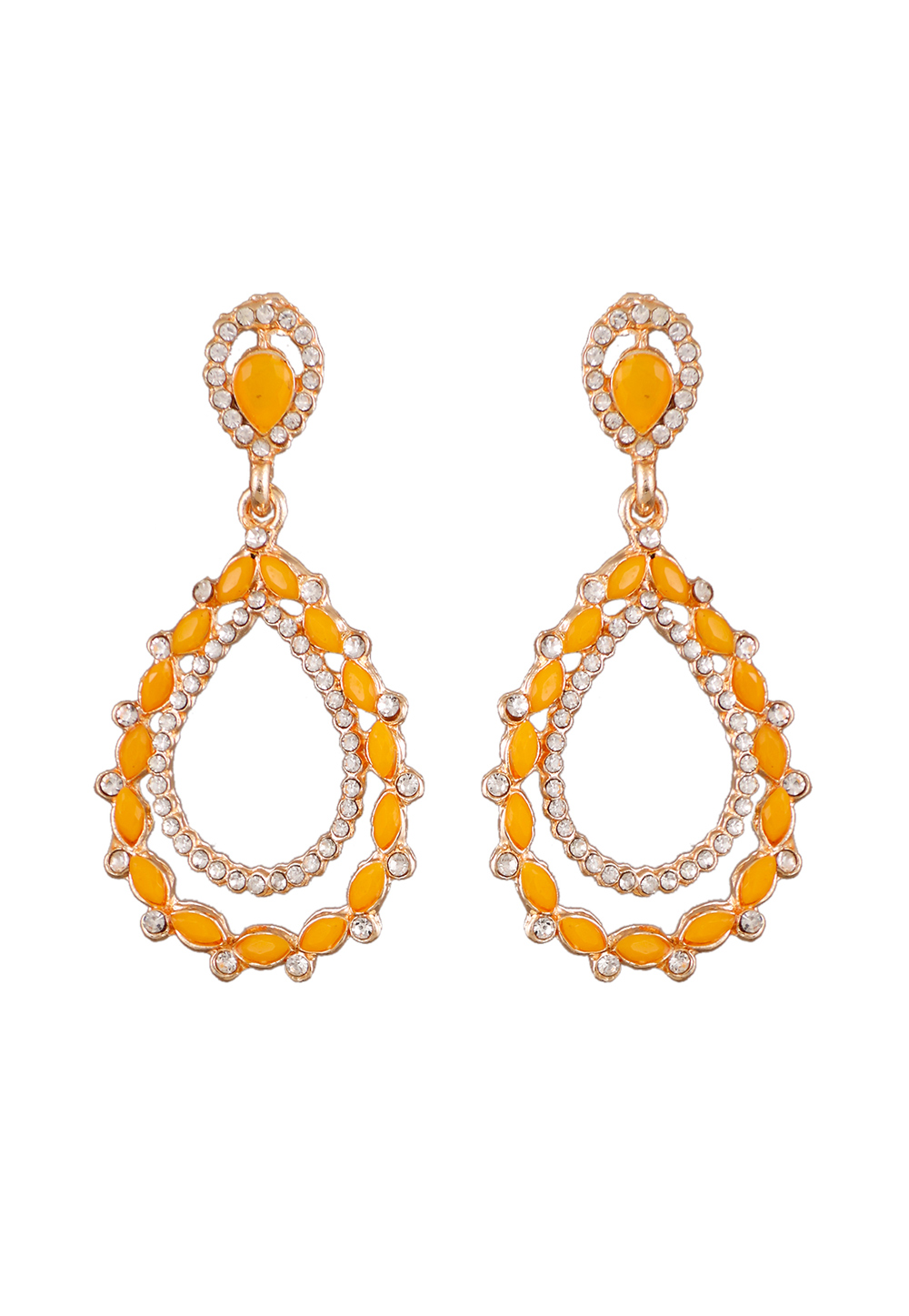 Yellow Zinc Pearl Earrings 251365