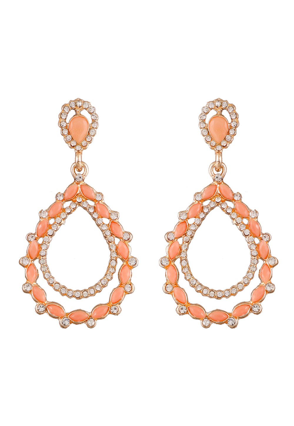 Peach Zinc Pearl Earrings 251367