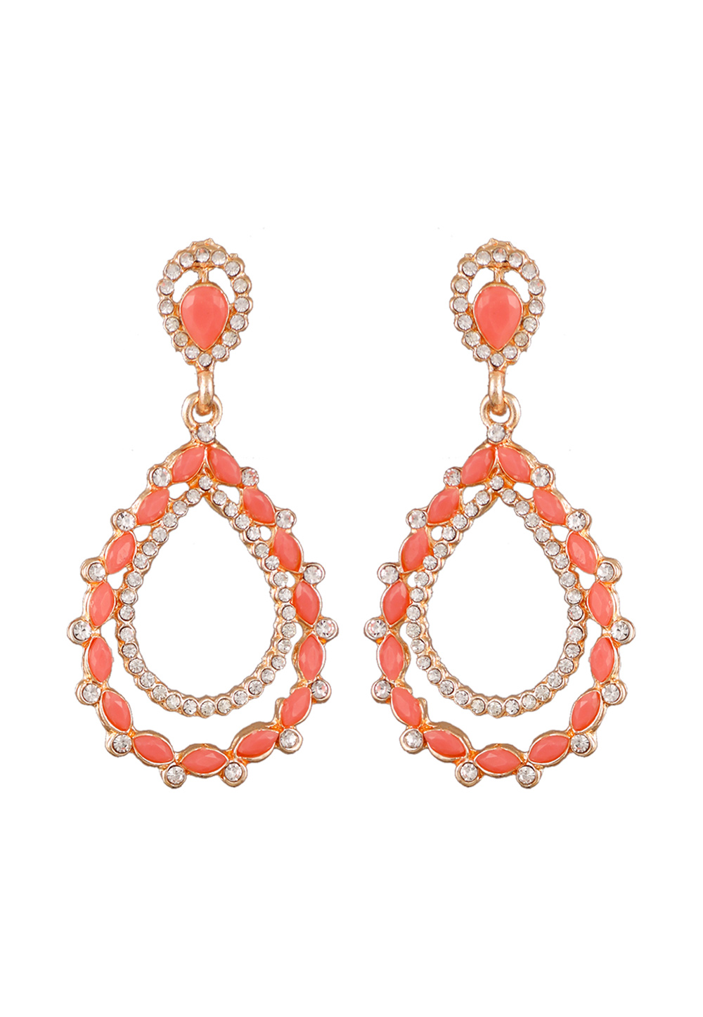 Peach Zinc Pearl Earrings 251368