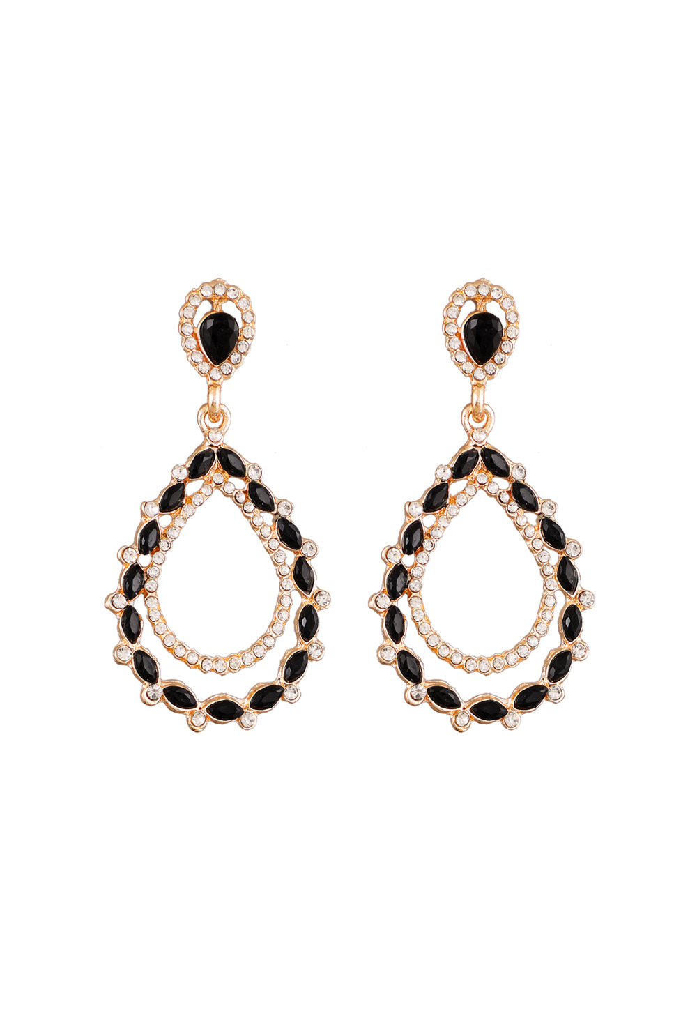 Black Zinc Pearl Earrings 251370