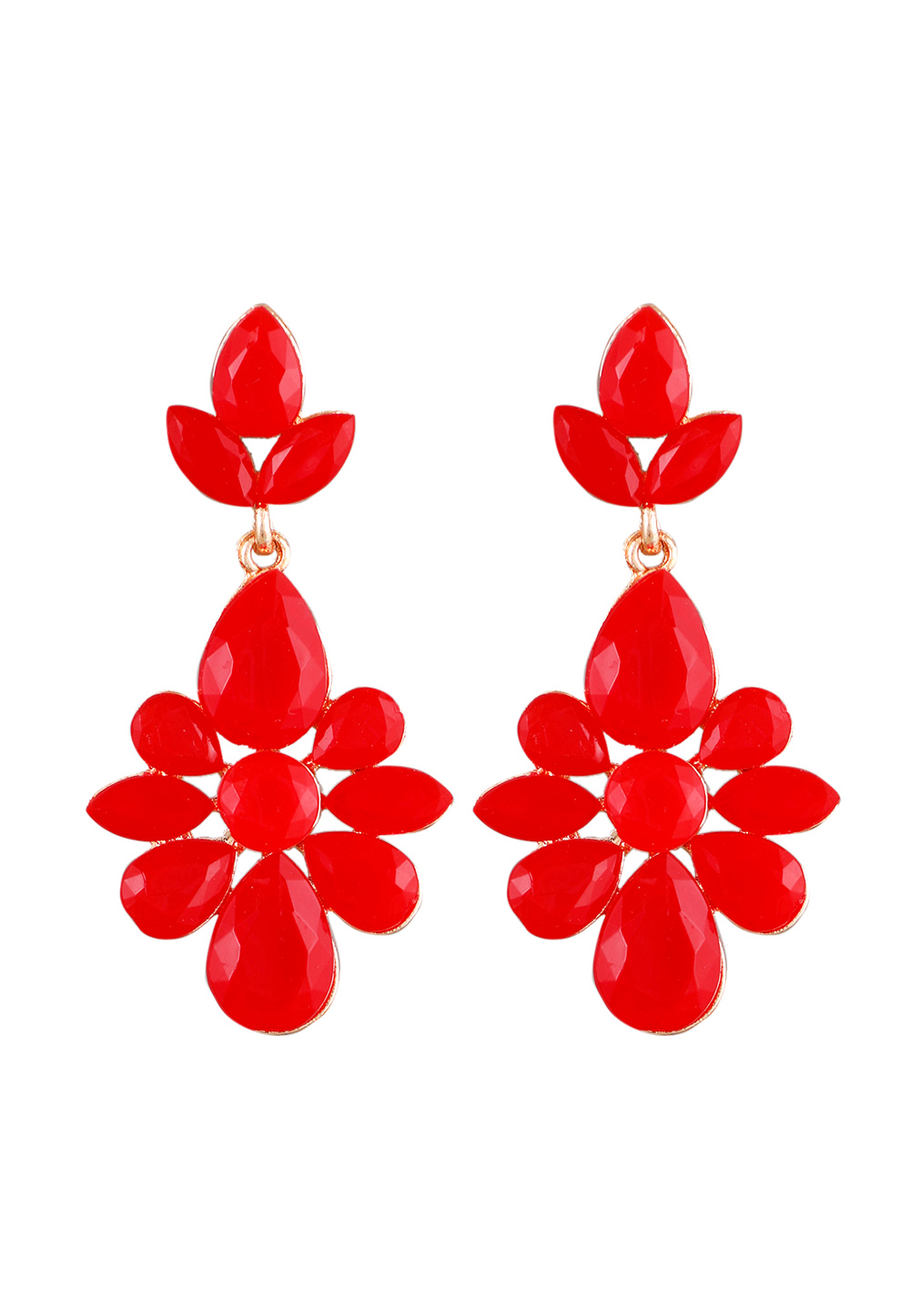 Red Zinc Pearl Earrings 251372