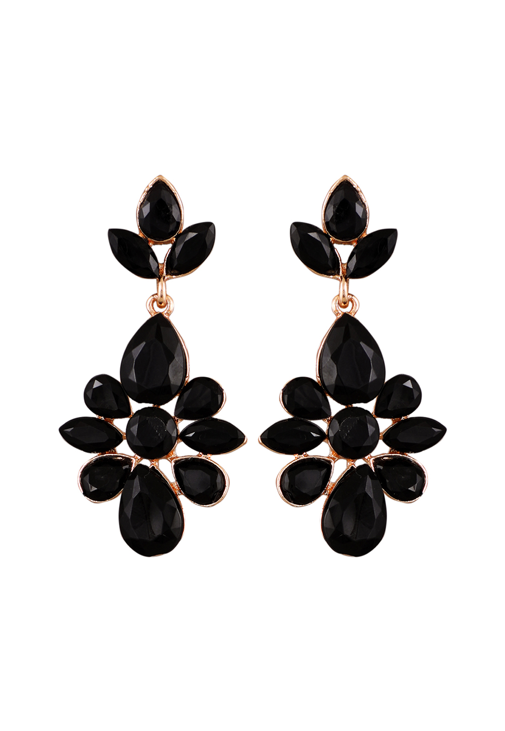 Black Zinc Pearl Earrings 251377