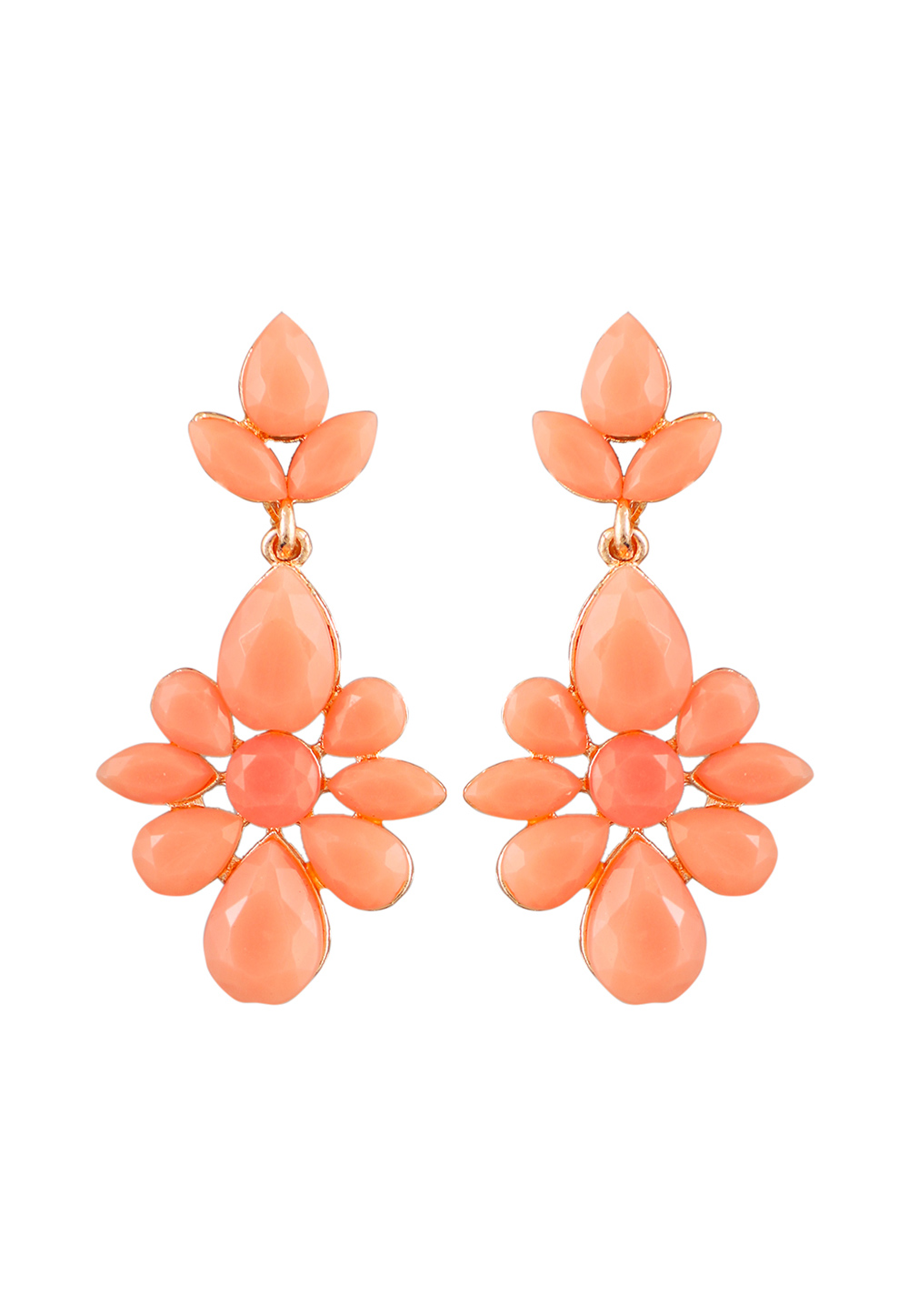 Peach Zinc Pearl Earrings 251379