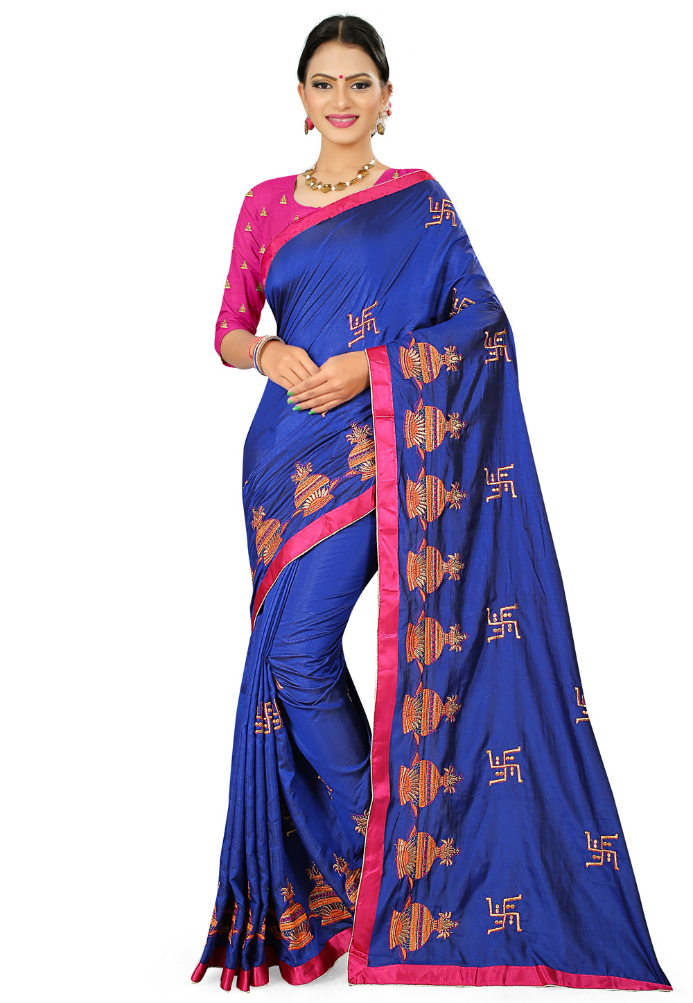 Blue Silk Saree With Blouse 204645