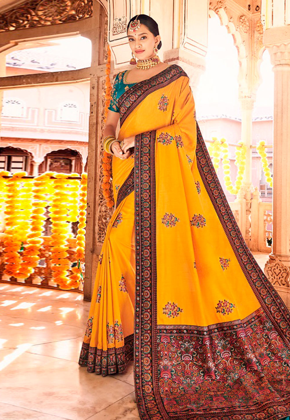 Yellow Silk Saree With Blouse 210891
