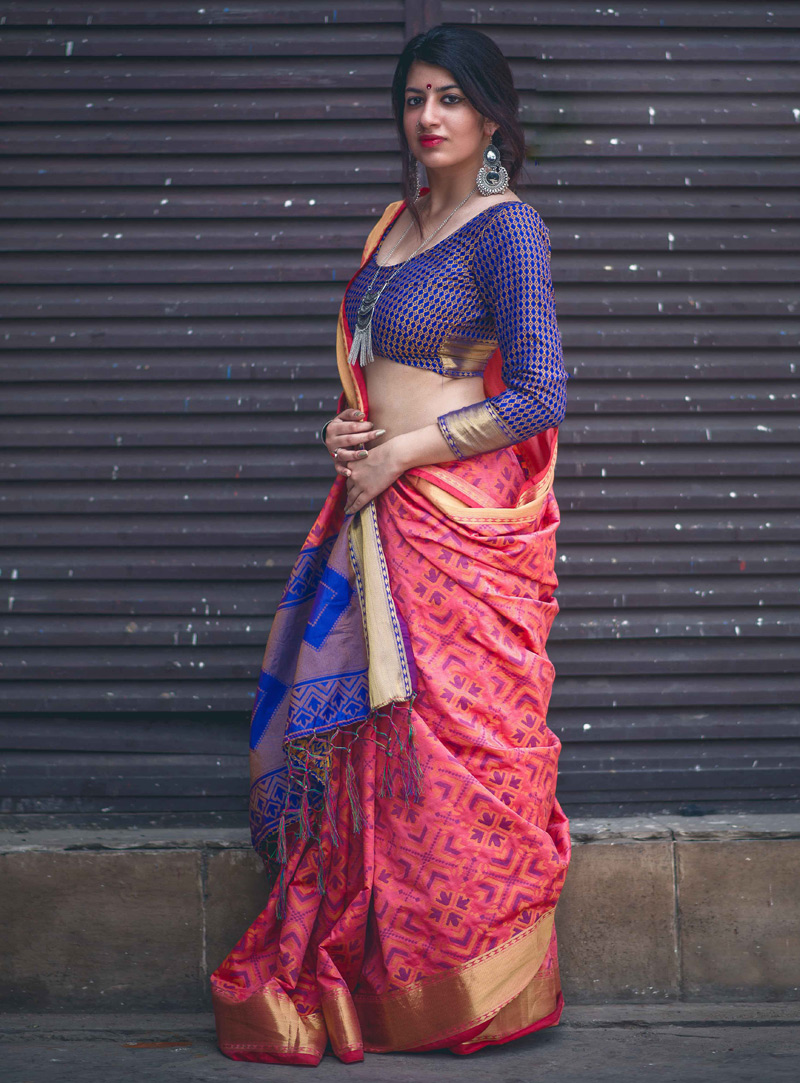 Pink Silk Festival Wear Saree 124009