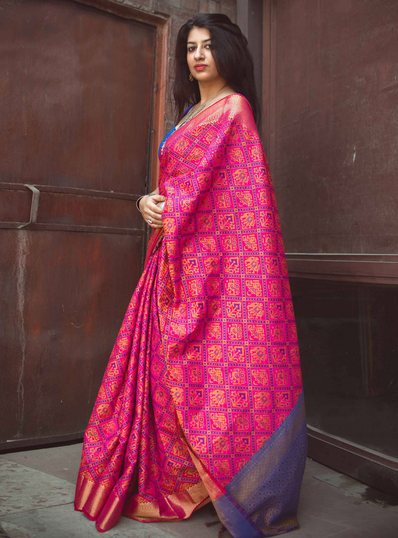 Pink Silk Festival Wear Saree 124013