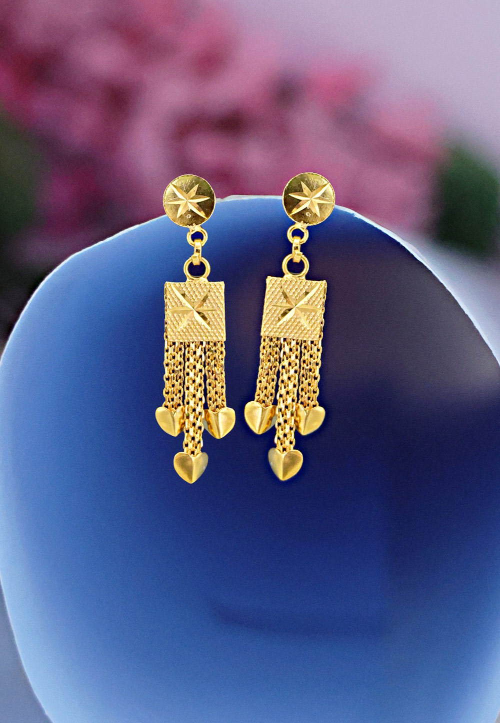 Golden Brass Earrings 285043