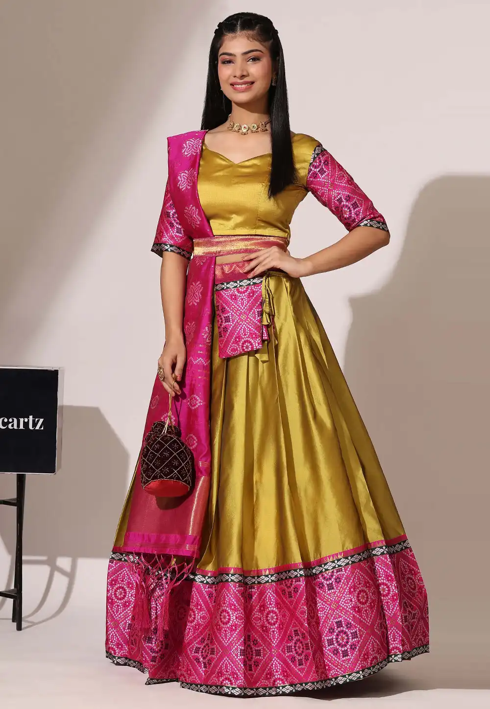 Golden Silk A Line Lehenga Choli 295140