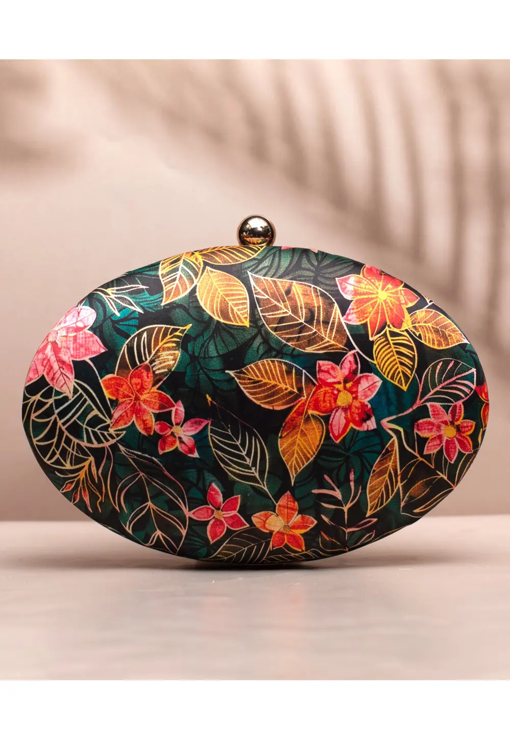 Green Art Silk Clutch 297372