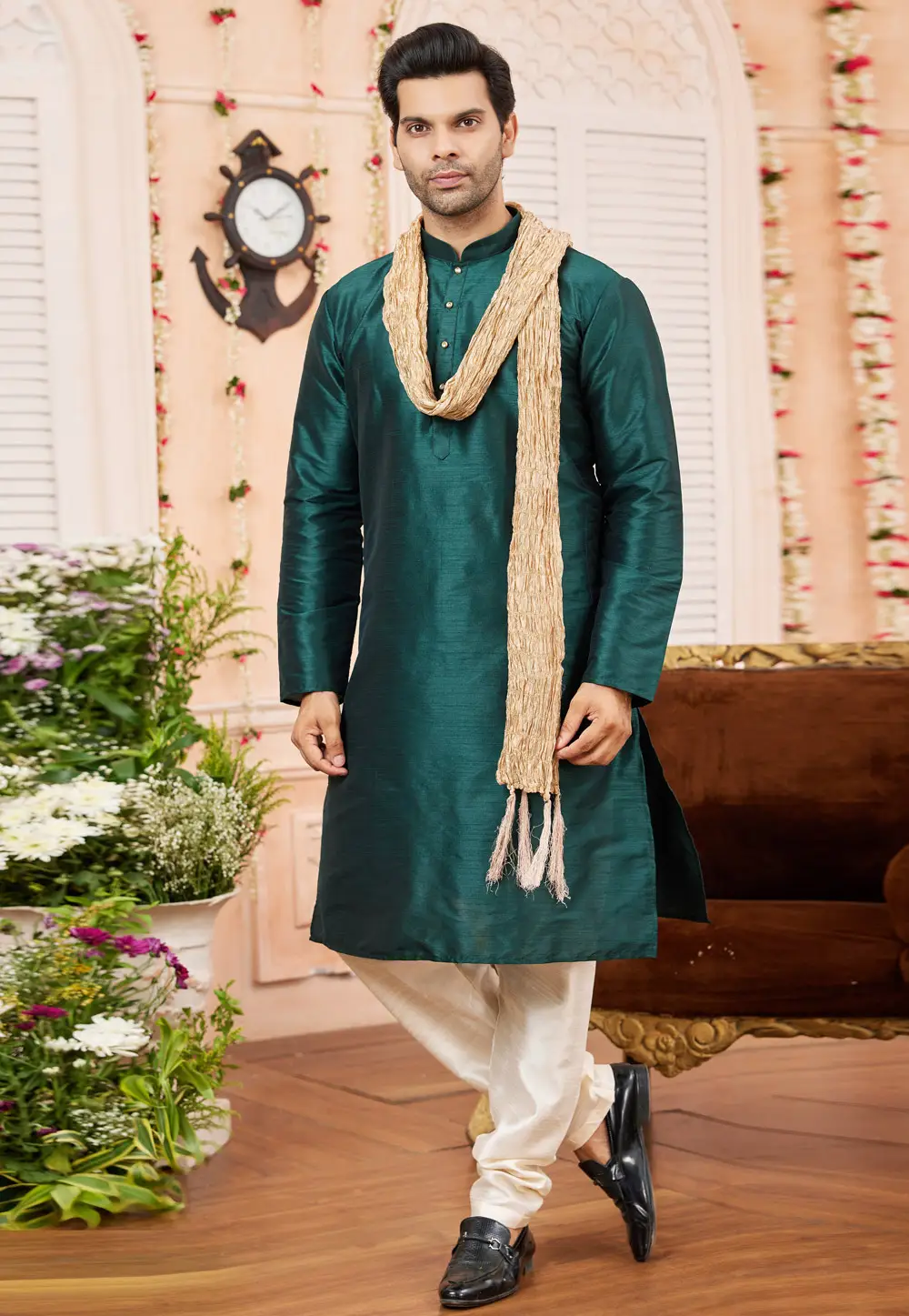 Green Art Silk Kurta Pajama 295245