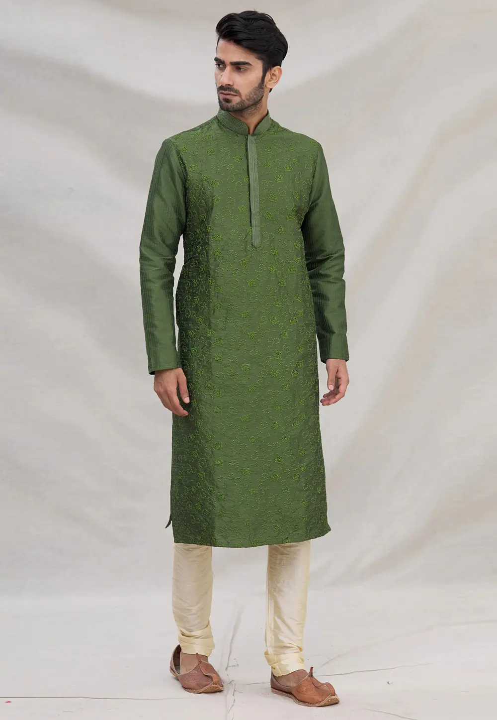 Green Art Silk Kurta Pajama 300268