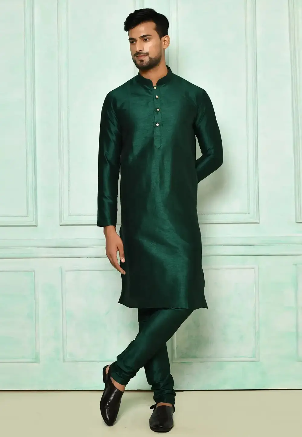 Green Art Silk Kurta Pajama 300740