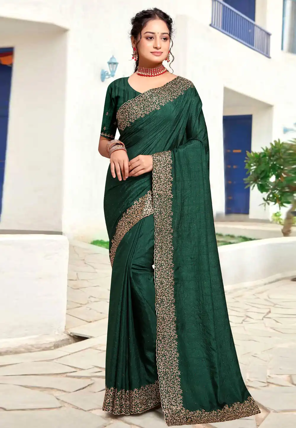 Green Art Silk Saree With Blouse 294141