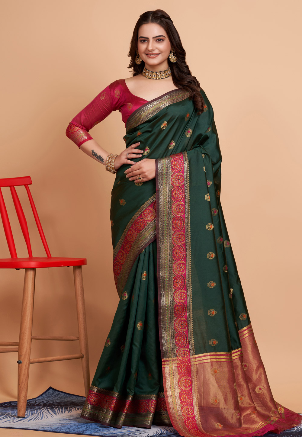 Green Banarasi Silk Saree 284258