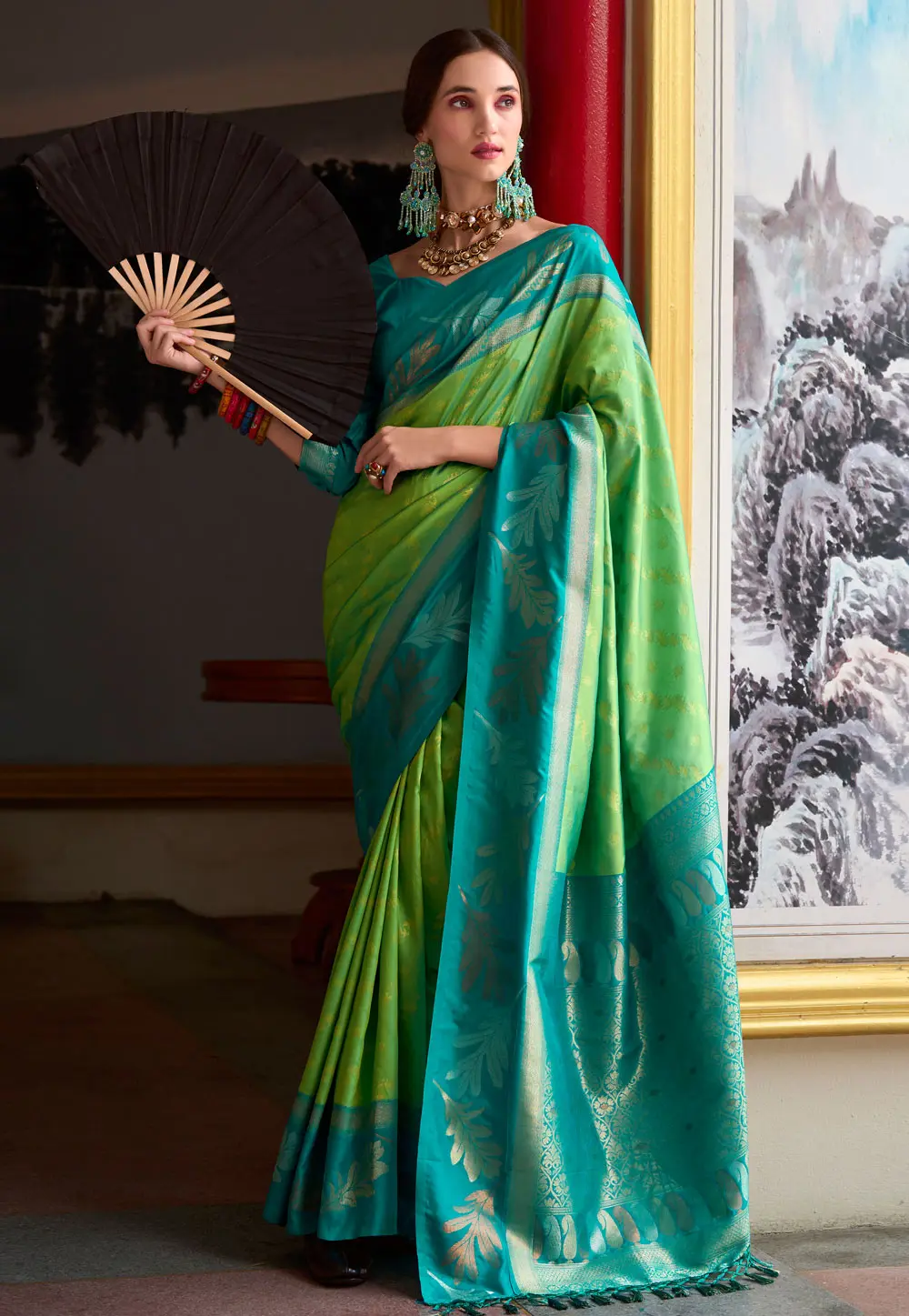 Green Banarasi Silk Saree 297741