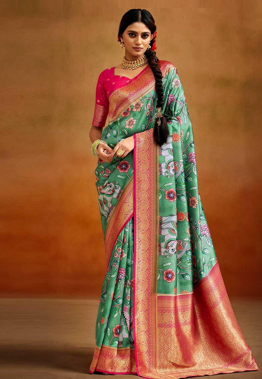 Green Banarasi Silk Saree 281791