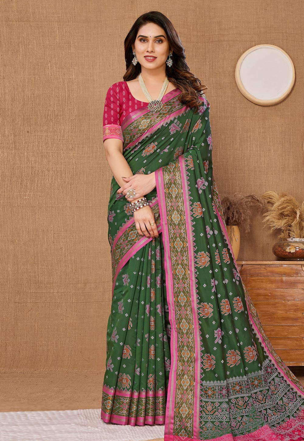 Green Banarasi Silk Saree 285462