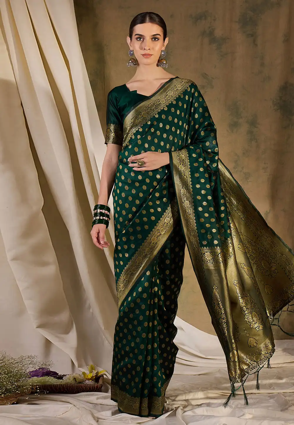 Green Banarasi Silk Saree 289658