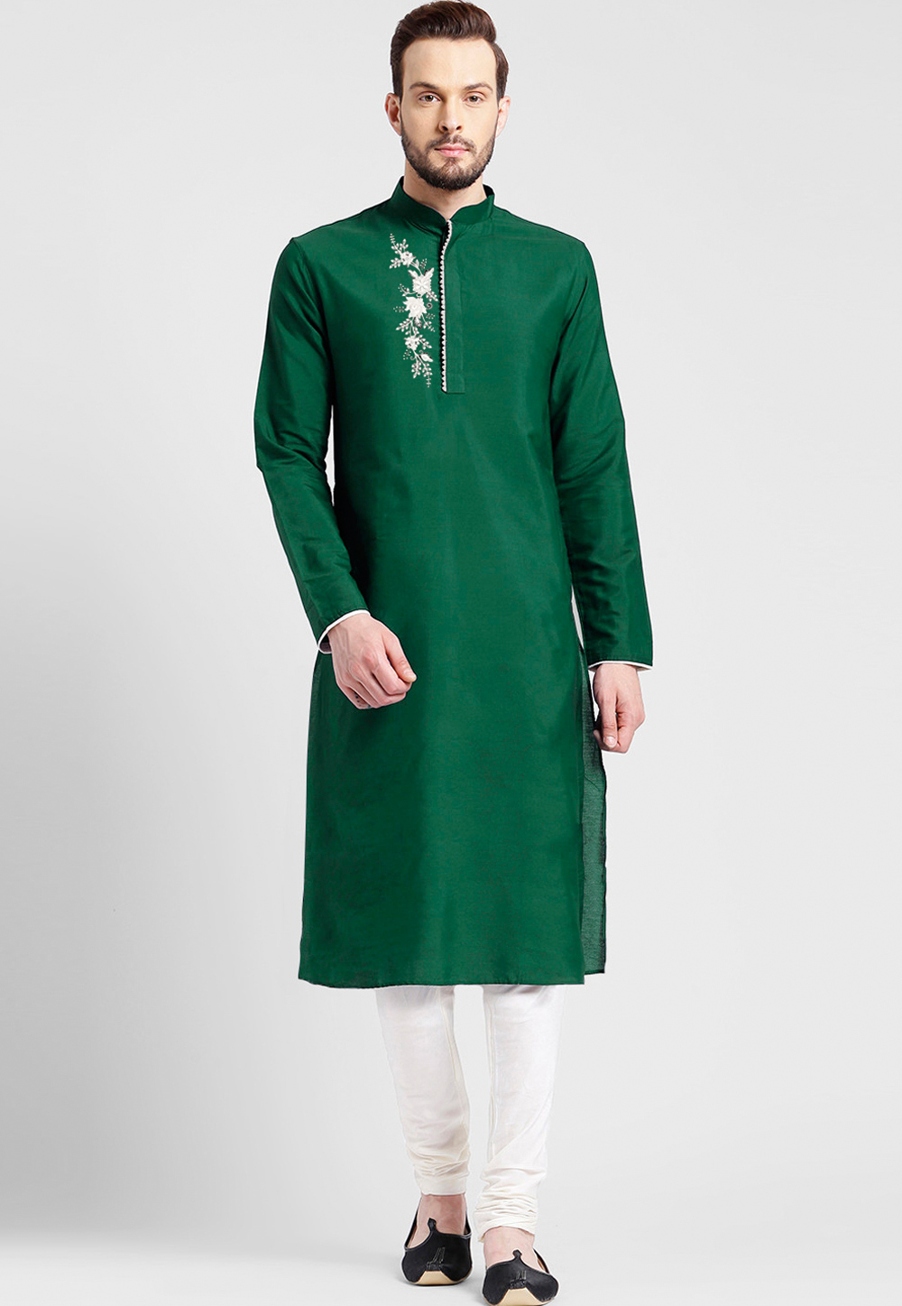 Green Cotton Kurta Pajama 305136