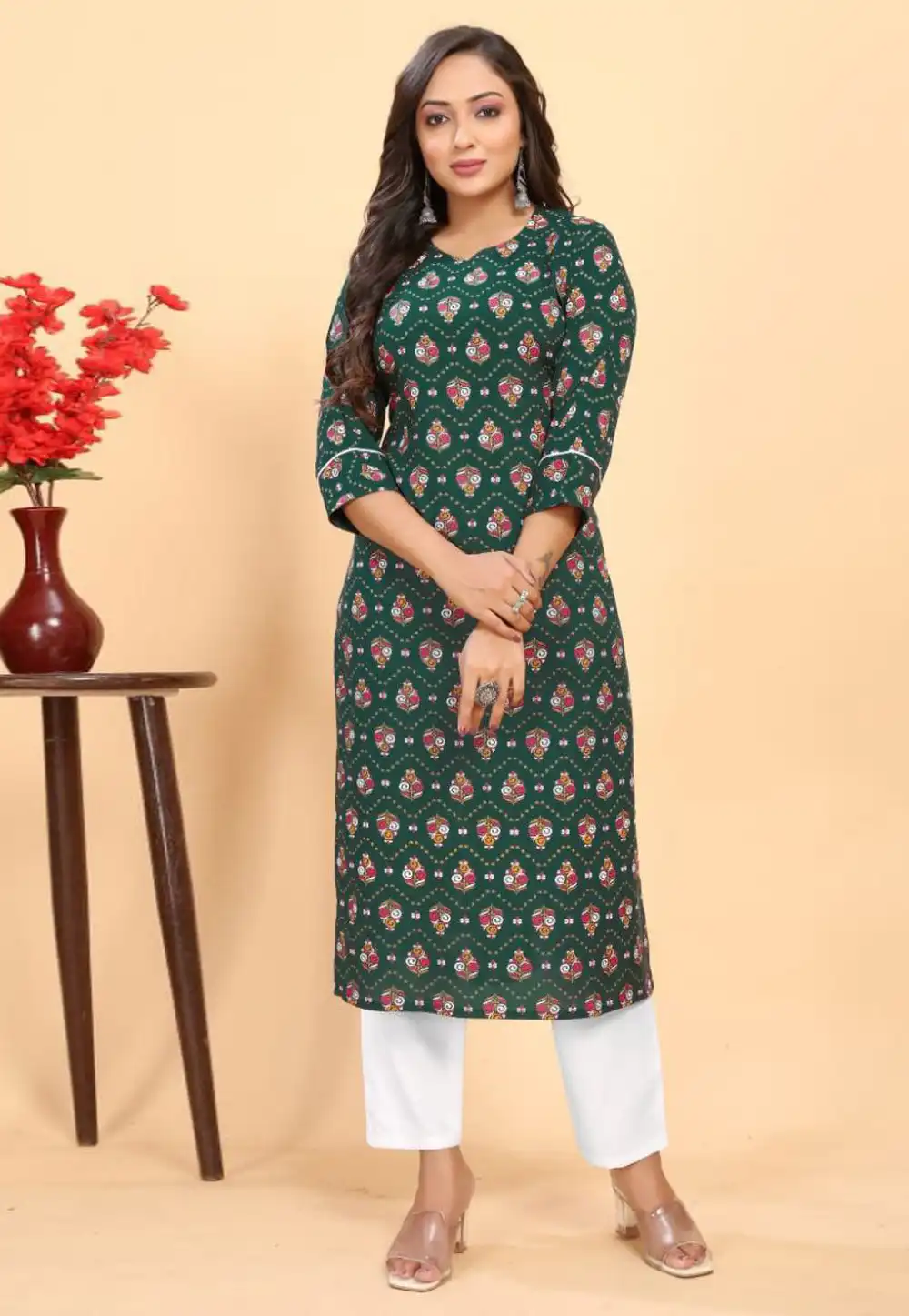 Green Cotton Kurta Set With Pent 290830