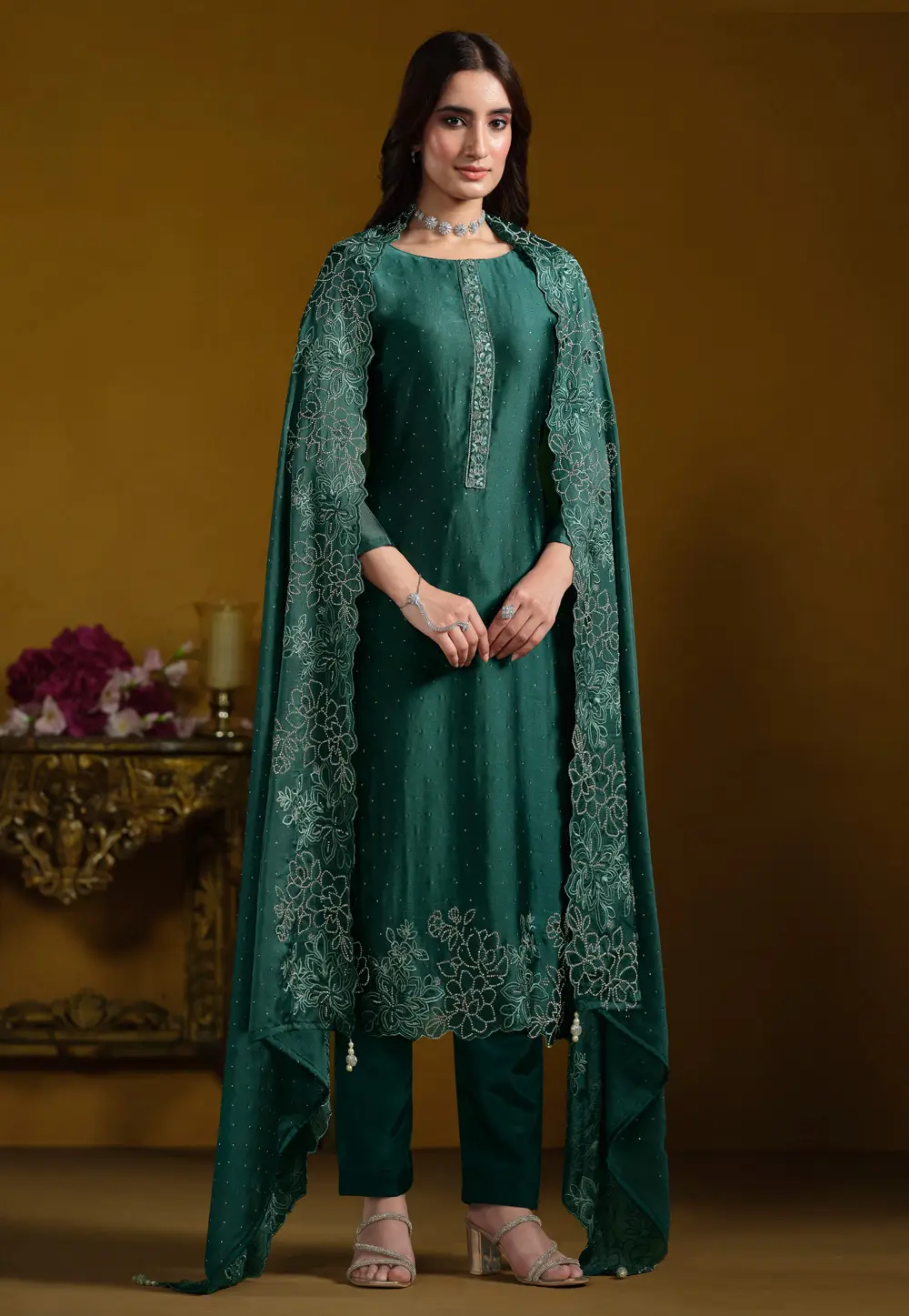 Green Georgette Pakistani Suit 297169