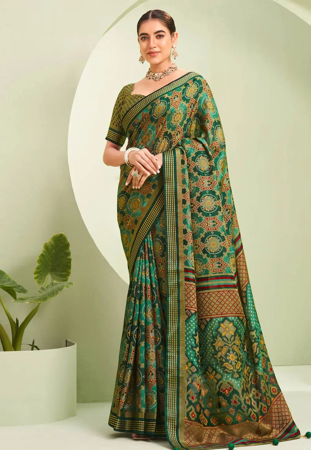 Green Georgette Saree With Blouse 302836