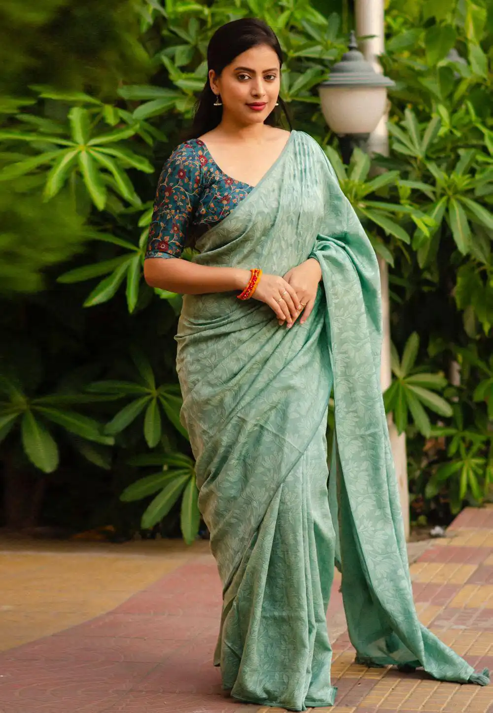 Green Jute Silk Saree With Blouse 289724